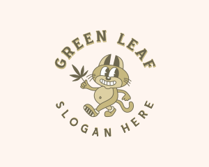 Weed - Cat Hemp Weed logo design