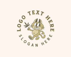 Mascot - Cat Hemp Weed logo design