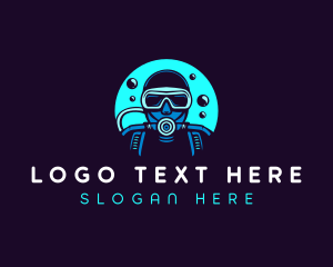 Vacation - Scuba Diving Bubbles logo design