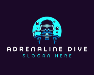 Scuba Diving Bubbles logo design