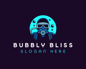 Scuba Diving Bubbles logo design