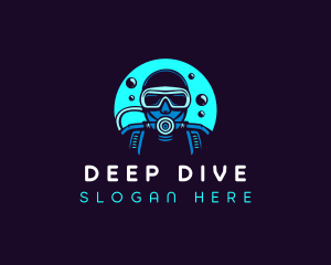 Scuba Diving Bubbles logo design