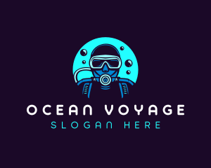 Scuba Diving Bubbles logo design