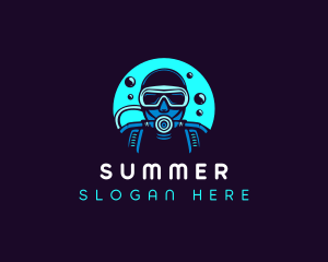 Scuba Diving Bubbles logo design