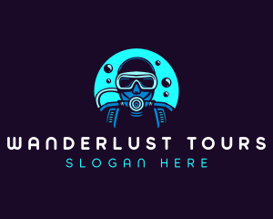 Scuba Diving Bubbles logo design