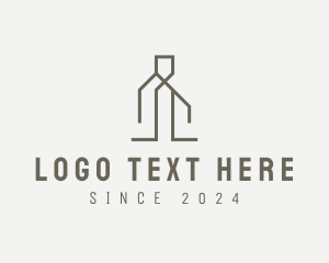 Outline - Construction Building Letter I logo design