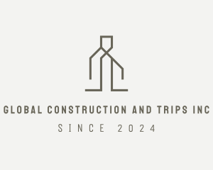 Brown - Construction Building Letter I logo design