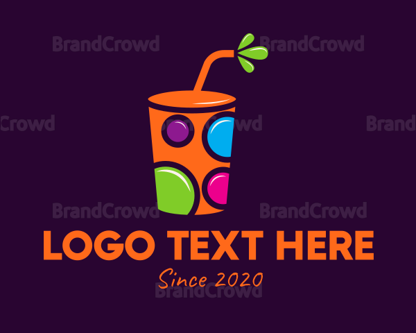 Colorful Reusable Drink Cup Logo