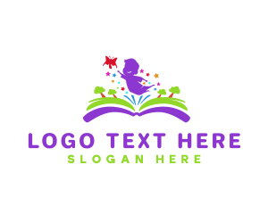Publisher - Kindergarten Child Book logo design
