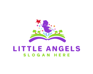 Kindergarten Child Book logo design