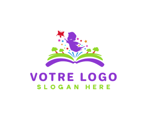 Childcare - Kindergarten Child Book logo design