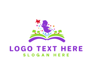 Kindergarten Child Book Logo