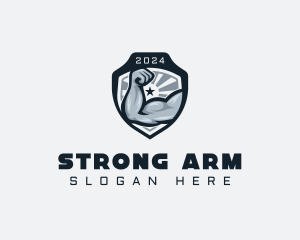 Arm Muscle Fitness logo design