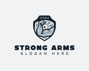 Arm Muscle Fitness logo design