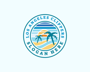 Beach Resort - Summer Beach Island logo design