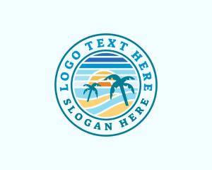 Tour Agency - Summer Beach Island logo design