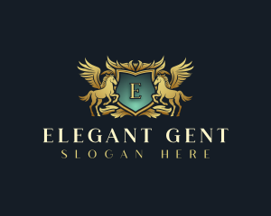 Elegant Pegasus Shield logo design