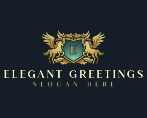 Elegant Pegasus Shield logo design