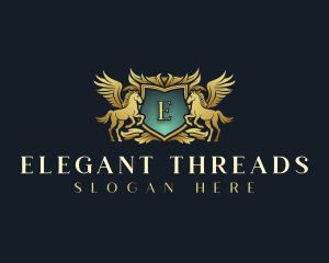 Elegant Pegasus Shield logo design