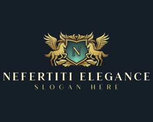 Elegant Pegasus Shield logo design