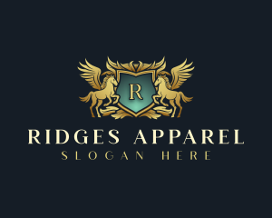 Elegant Pegasus Shield logo design