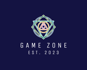 Modern Geometric Gaming Media logo design