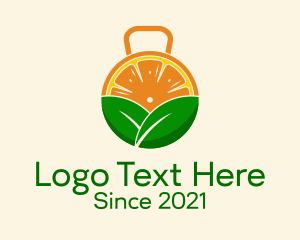 Food - Kettlebell Orange Slice logo design