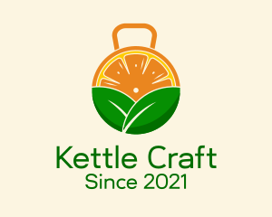 Kettlebell Orange Slice logo design