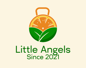 Juicy - Kettlebell Orange Slice logo design