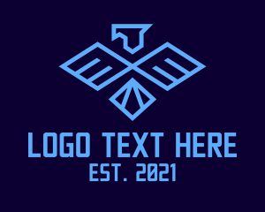 Technology - Geometric Eagle Airline logo design