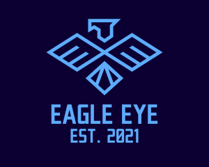 Geometric Eagle Airline logo design