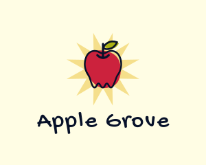 Doodle Organic Apple logo design