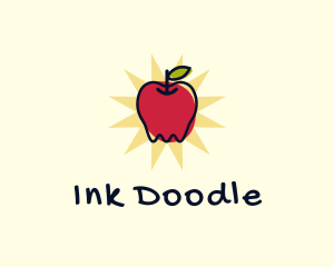 Doodle Organic Apple logo design