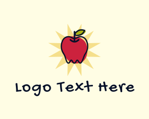 Fruit - Doodle Organic Apple logo design