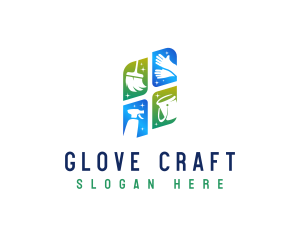 Gloves - Janitorial Cleaner Housekeeping logo design