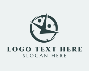 Horologist - Yoga People Clock logo design
