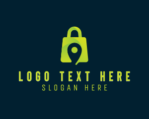 Shop - Shopping Bag Location Pin logo design