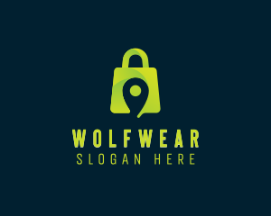 Shopping Bag Location Pin  Logo