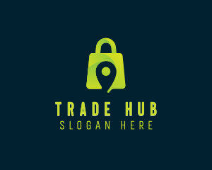 Marketplace - Shopping Bag Location Pin logo design