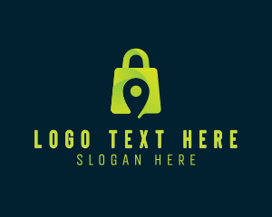 Online Shopping - Shopping Bag Location Pin logo design