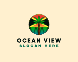 Jamaica Flag Beach  logo design