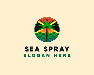 Jamaica Flag Beach  logo design