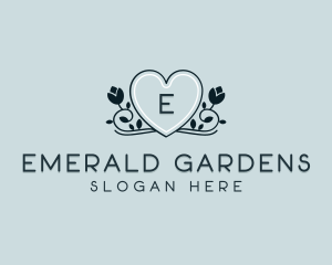 Heart Flower Garden logo design