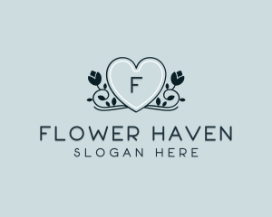 Heart Flower Garden logo design