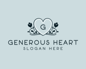 Heart Flower Garden logo design