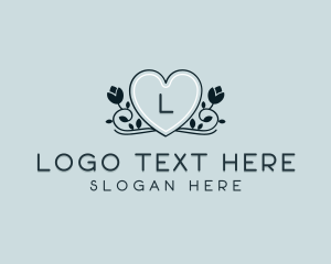 Flower Arrangement - Heart Flower Garden logo design