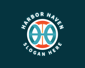 Basketball Letter H logo design