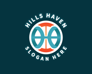 Basketball Letter H logo design