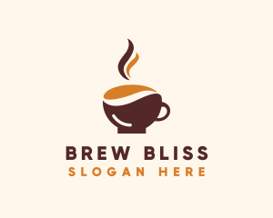 Brew - Hot Cup Cafe logo design