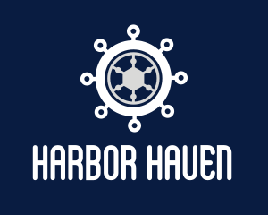 Ship Steering Wheel logo design